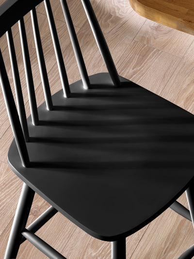 Alassio Black Spindle Back 112cm Solid Wood Bar Stool