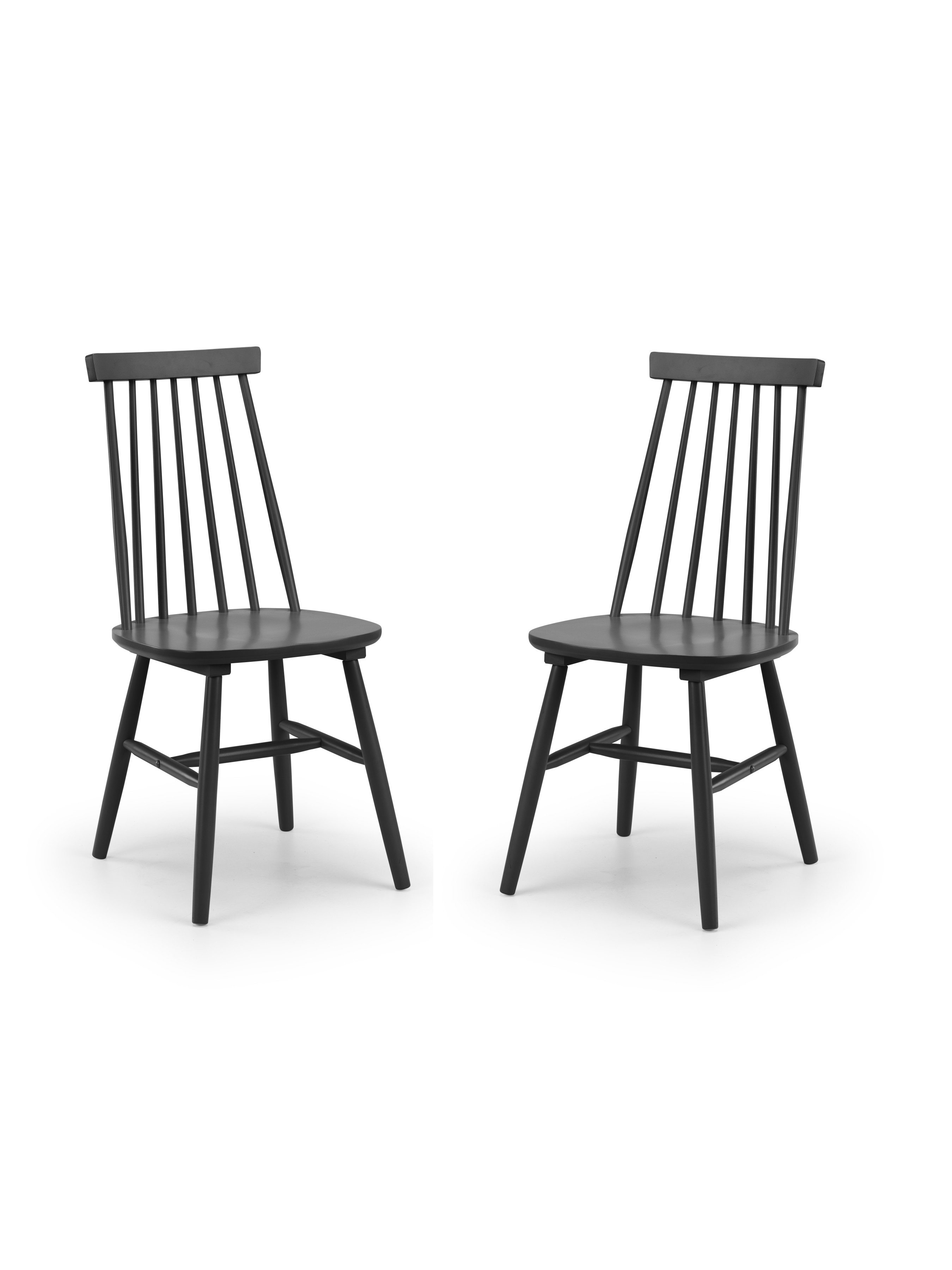 Alassio Spindle Back Dining Chairs - Black (Set of 2)