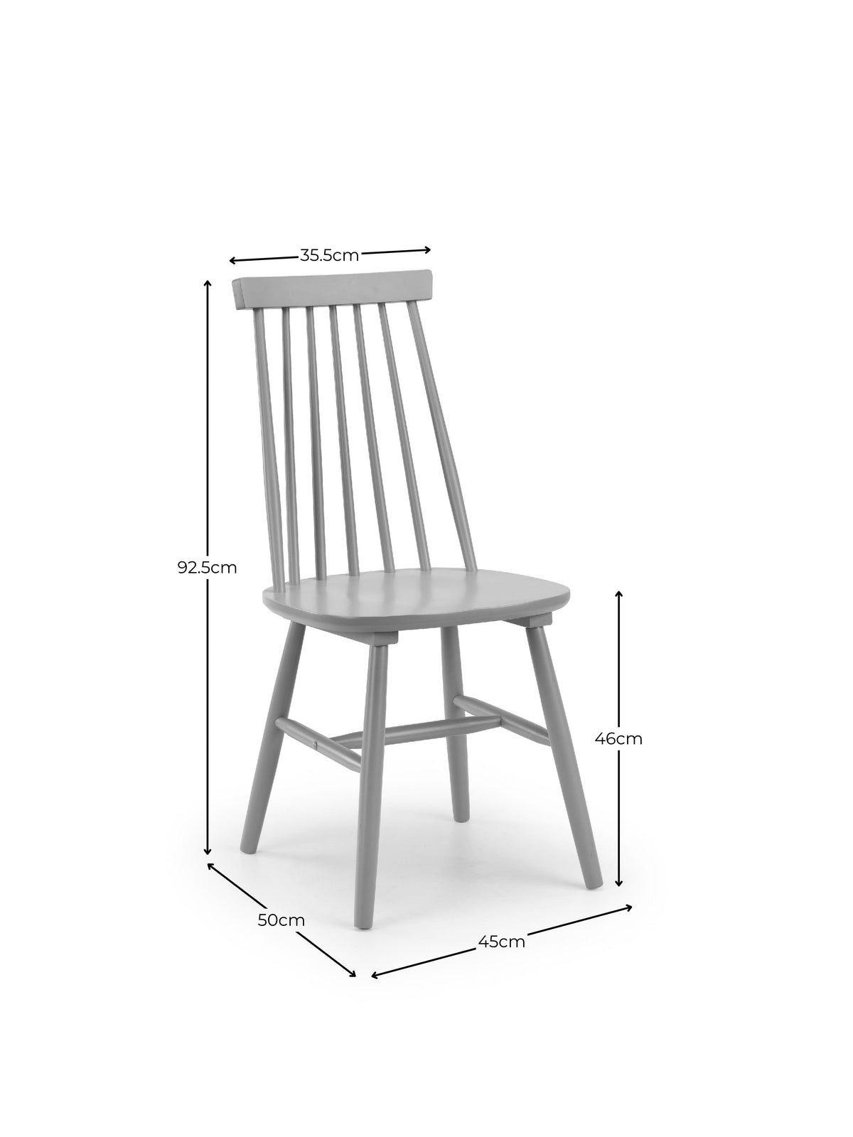 Alassio Spindle Back Dining Chairs - Grey (Set of 2)
