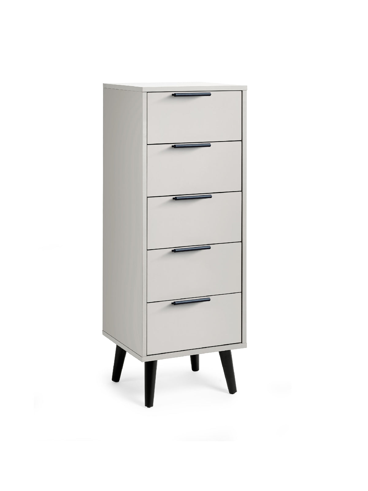 Alba 5 Drawer Narrow Chest - Silk Grey