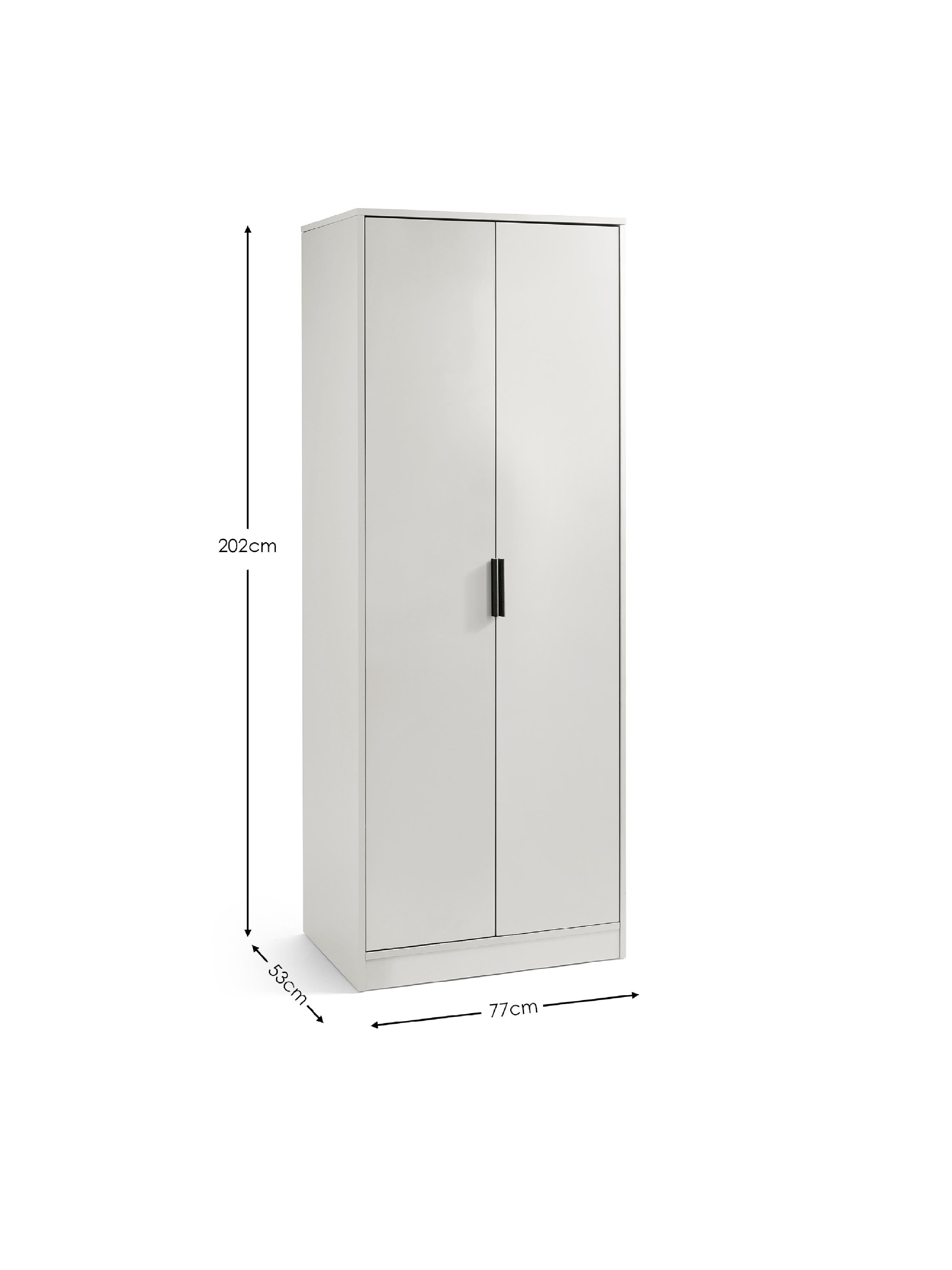 Alba 2 Door Wardrobe - Silk Grey