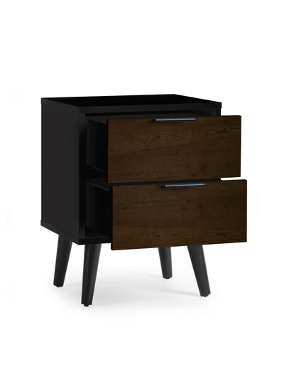 Alba 2 Drawer Bedside - Walnut/Black