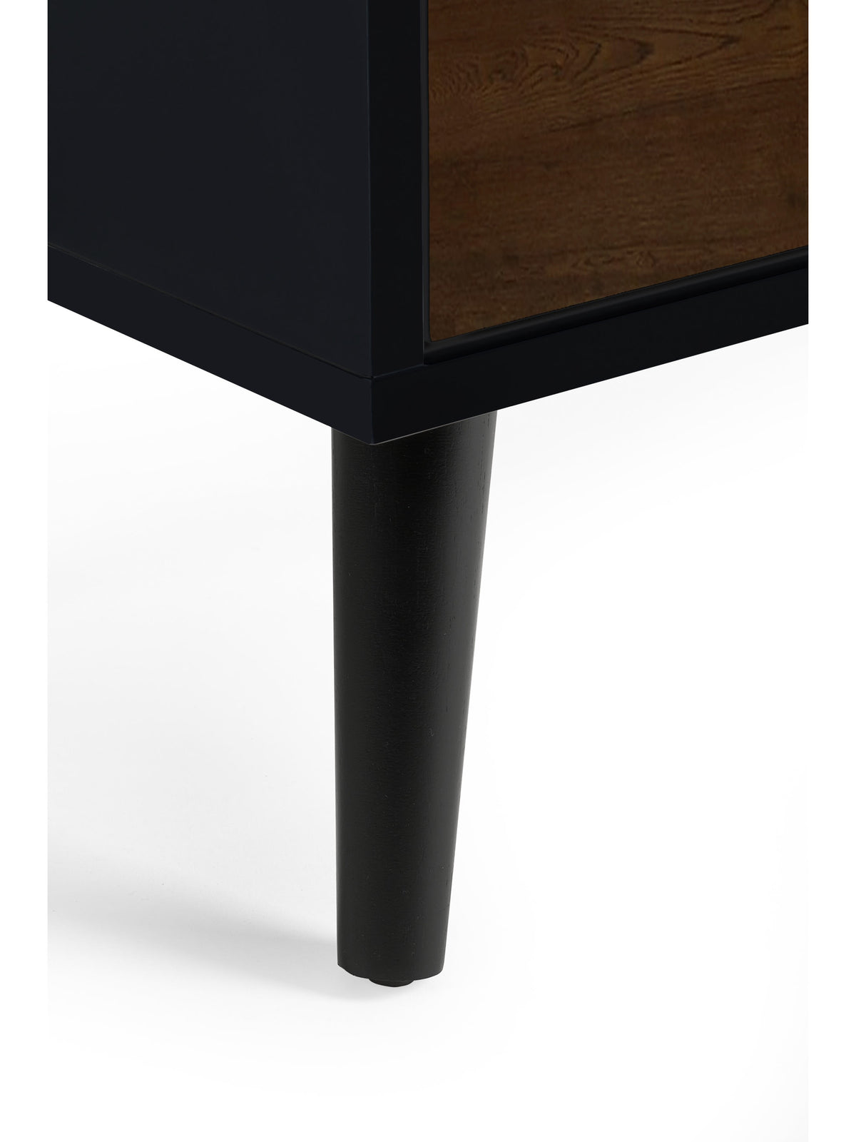 Alba 5 Drawer Narrow Chest - Walnut/Black