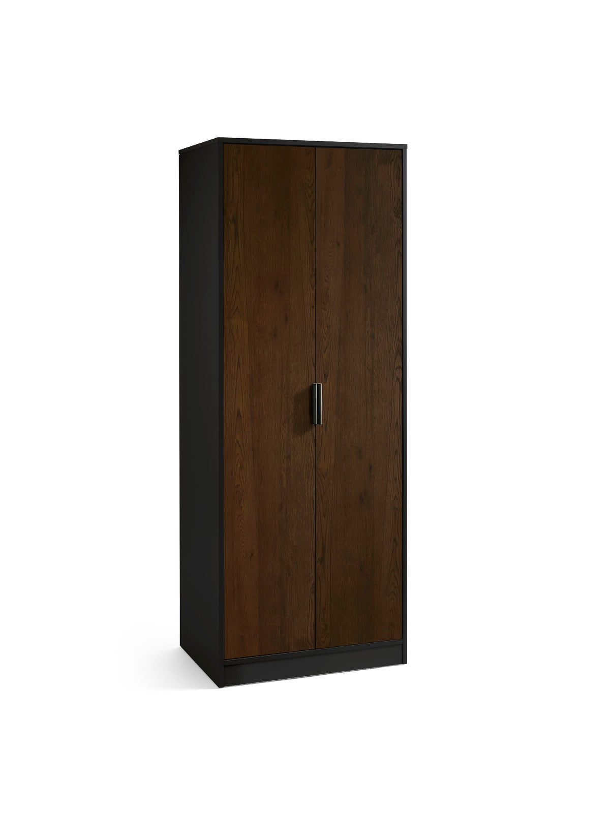 Alba 2 Door Wardrobe - Walnut/Black