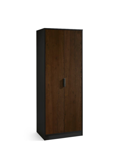 Alba 2 Door Wardrobe - Walnut/Black