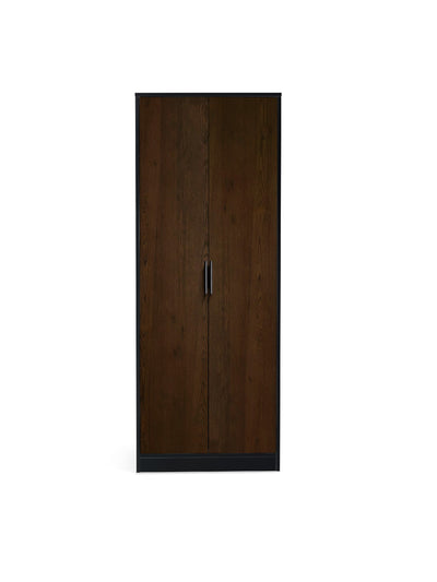 Alba 2 Door Wardrobe - Walnut/Black