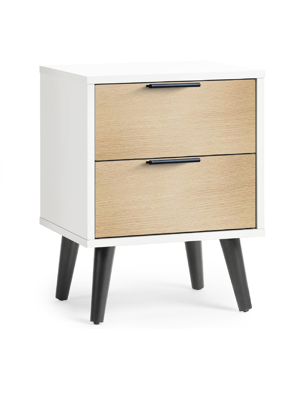 Alba 2 Drawer Bedside - White/Oak