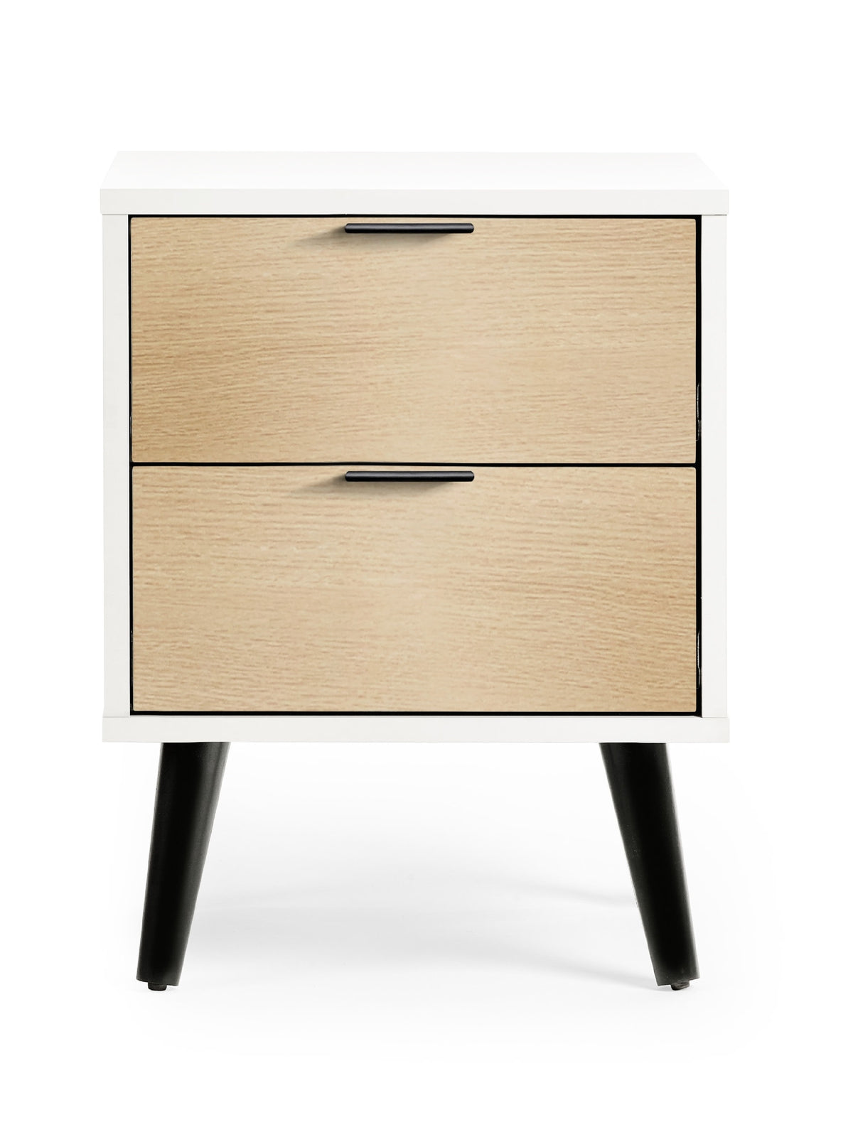 Alba 2 Drawer Bedside - White/Oak