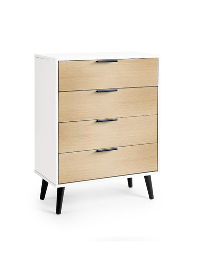 Alba 4 Drawer Wide Chest - White/Oak