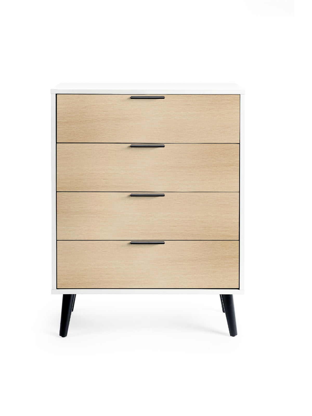 Alba 4 Drawer Wide Chest - White/Oak