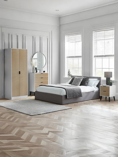 Alba 2 Door Wardrobe - White/Oak