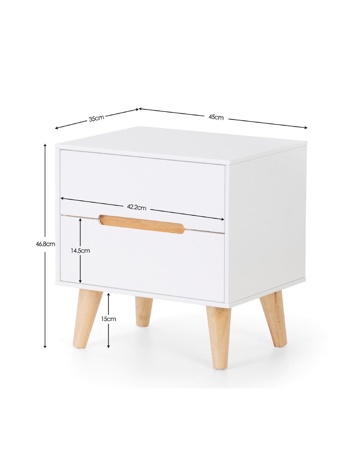 Alicia 2 Drawer Bedside