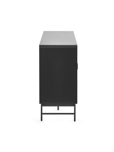 Alvin Black and Natural Wood‑Effect Sideboard