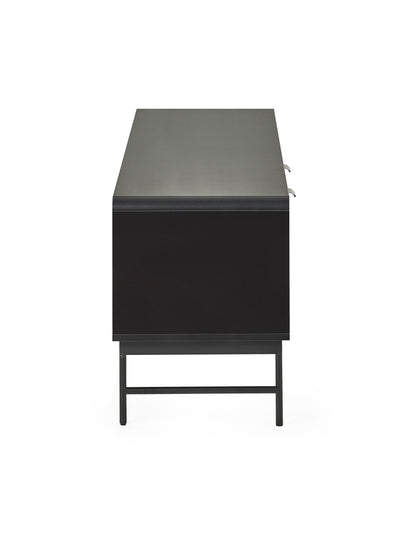 Alvin Black and Natural Wood‑Effect 65" TV Unit