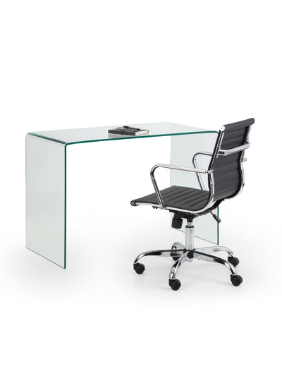 Amalfi Desk and Gio Black Office Chair – Clear