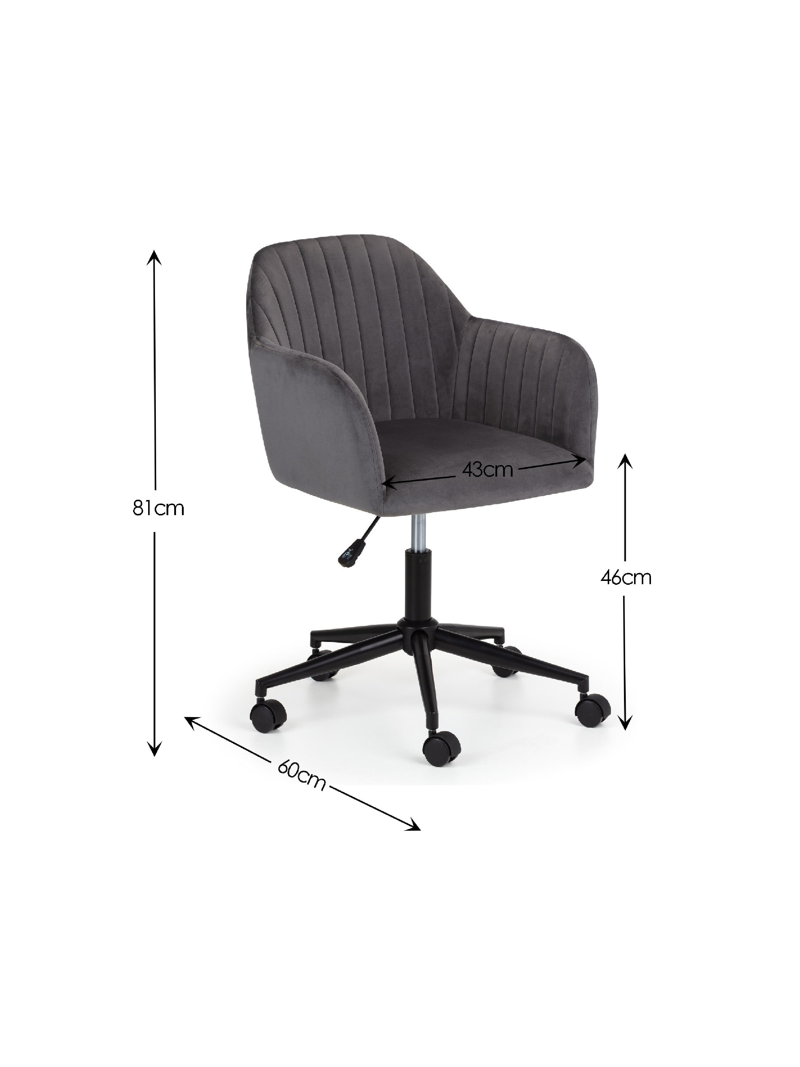 Amalfi Desk and Kahlo Grey Office Chair – Clear