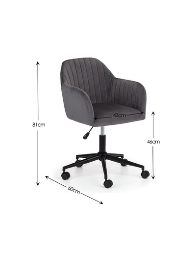 Amalfi Desk and Kahlo Grey Office Chair – Clear
