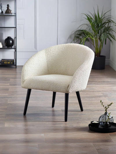 Amari Boucle Accent Chair - Ivory