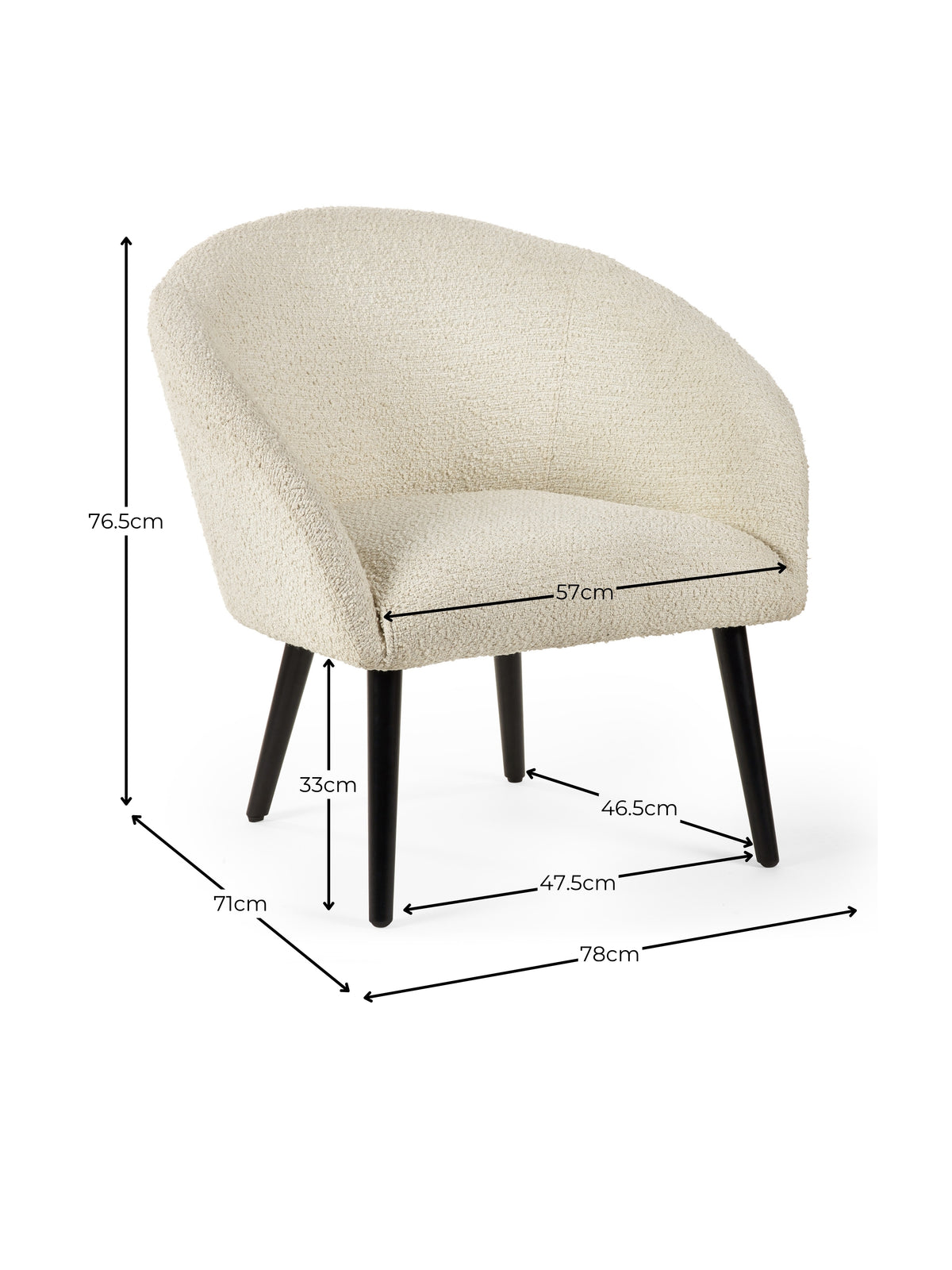 Amari Boucle Accent Chair - Ivory