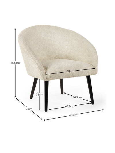 Amari Boucle Accent Chair - Ivory