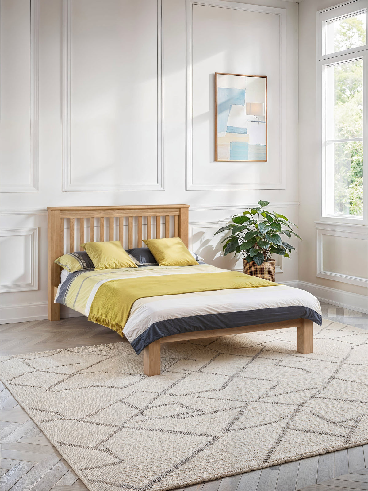 Amsterdam Oak Bed with Low Foot End - Wood - Light Oak