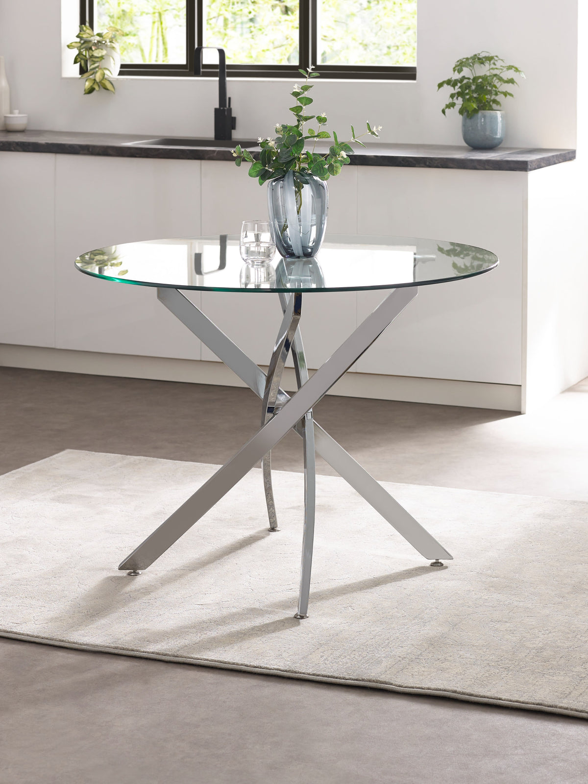 Anderson Round Glass Dining Table