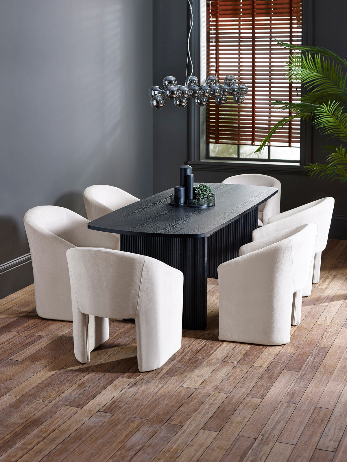 Anthea Cream Tub Dining Chair – Cream Chenille