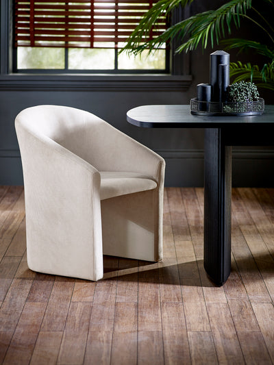 Anthea Cream Tub Dining Chair – Cream Chenille