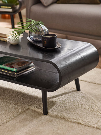 Apollo Black Ash 100cm Rectangular Coffee Table – Black Ash Effect
