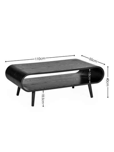 Apollo Black Ash 100cm Rectangular Coffee Table – Black Ash Effect