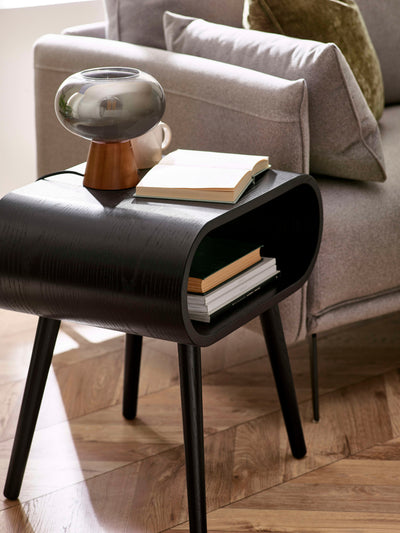 Apollo Black Ash 45cm Round Side Table – Black Ash Effect