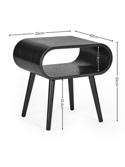 Apollo Black Ash 45cm Round Side Table – Black Ash Effect