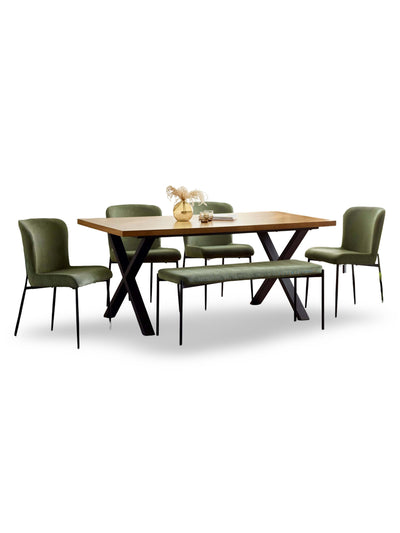 Aron Dining Set – Brown/Black