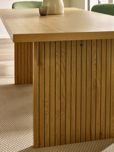 Arundel Rectangular Oak Effect Dining Table Set with 4 Ella Cream Upholstered Dining Chairs