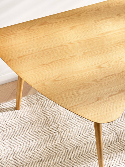 Athena Light Oak Triangular 3 Seater Dining Table – Light Oak Effect