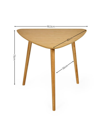 Athena Light Oak Triangular 3 Seater Dining Table – Light Oak Effect