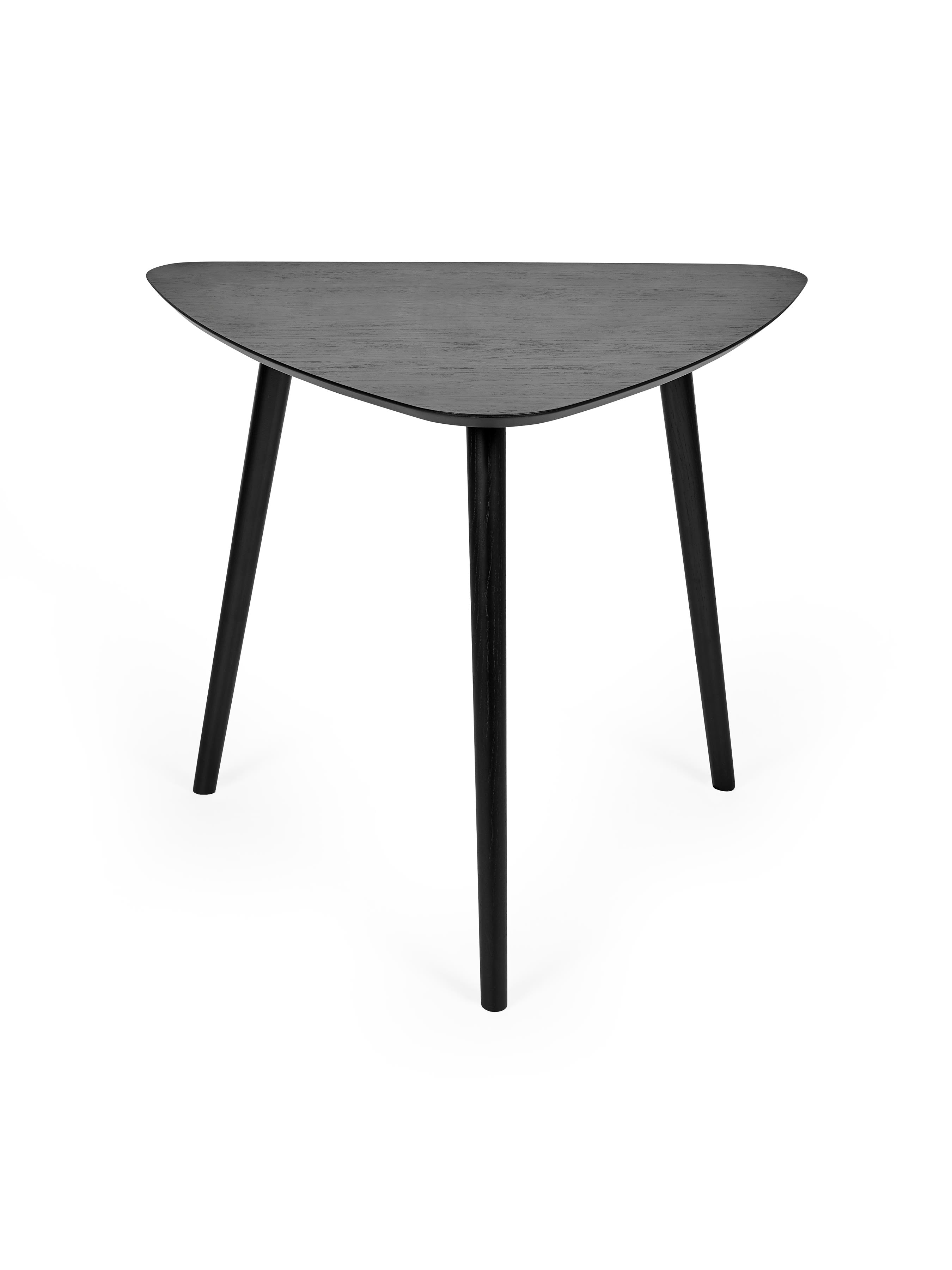 Athena Black Triangular 3 Seater Dining Table – Black Ash Effect