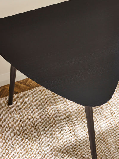 Athena Black Triangular 3 Seater Dining Table – Black Ash Effect