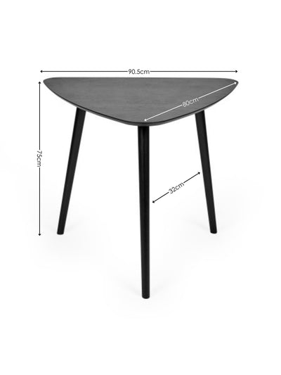 Athena Black Triangular 3 Seater Dining Table – Black Ash Effect