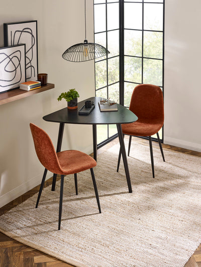 Athena Black Triangular 3 Seater Dining Table – Black Ash Effect