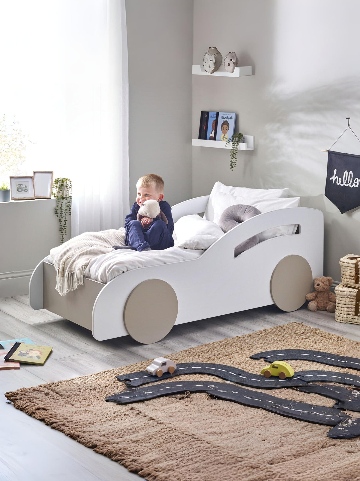 Atlantis Toddler Car Bed - White