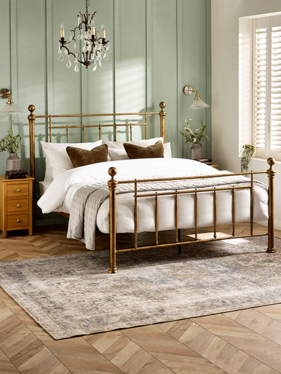 Aurealia Brass Effect Metal Bed