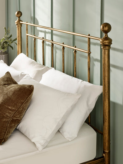 Aurealia Brass Effect Metal Bed
