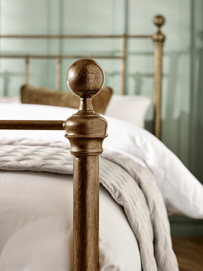 Aurealia Brass Effect Metal Bed