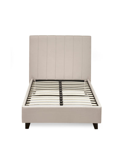Aylen Oatmeal Faux Linen Upholstered Bed Frame – Oatmeal Linen
