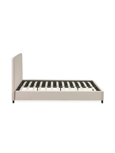 Aylen Oatmeal Faux Linen Upholstered Bed Frame – Oatmeal Linen