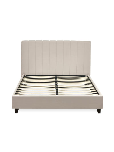 Aylen Oatmeal Faux Linen Upholstered Bed Frame – Oatmeal Linen