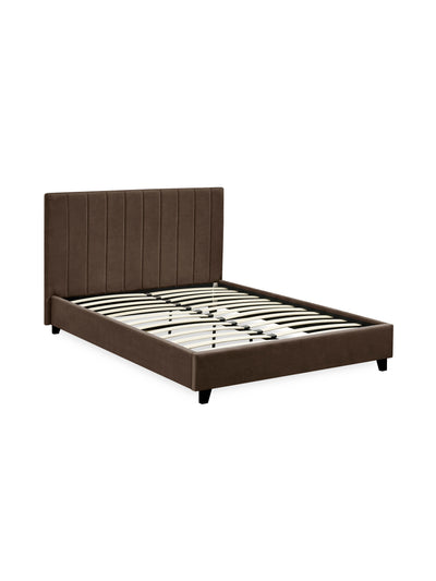Aylen Chocolate Brown Velvet Upholstered Bed Frame – Chocolate Velvet