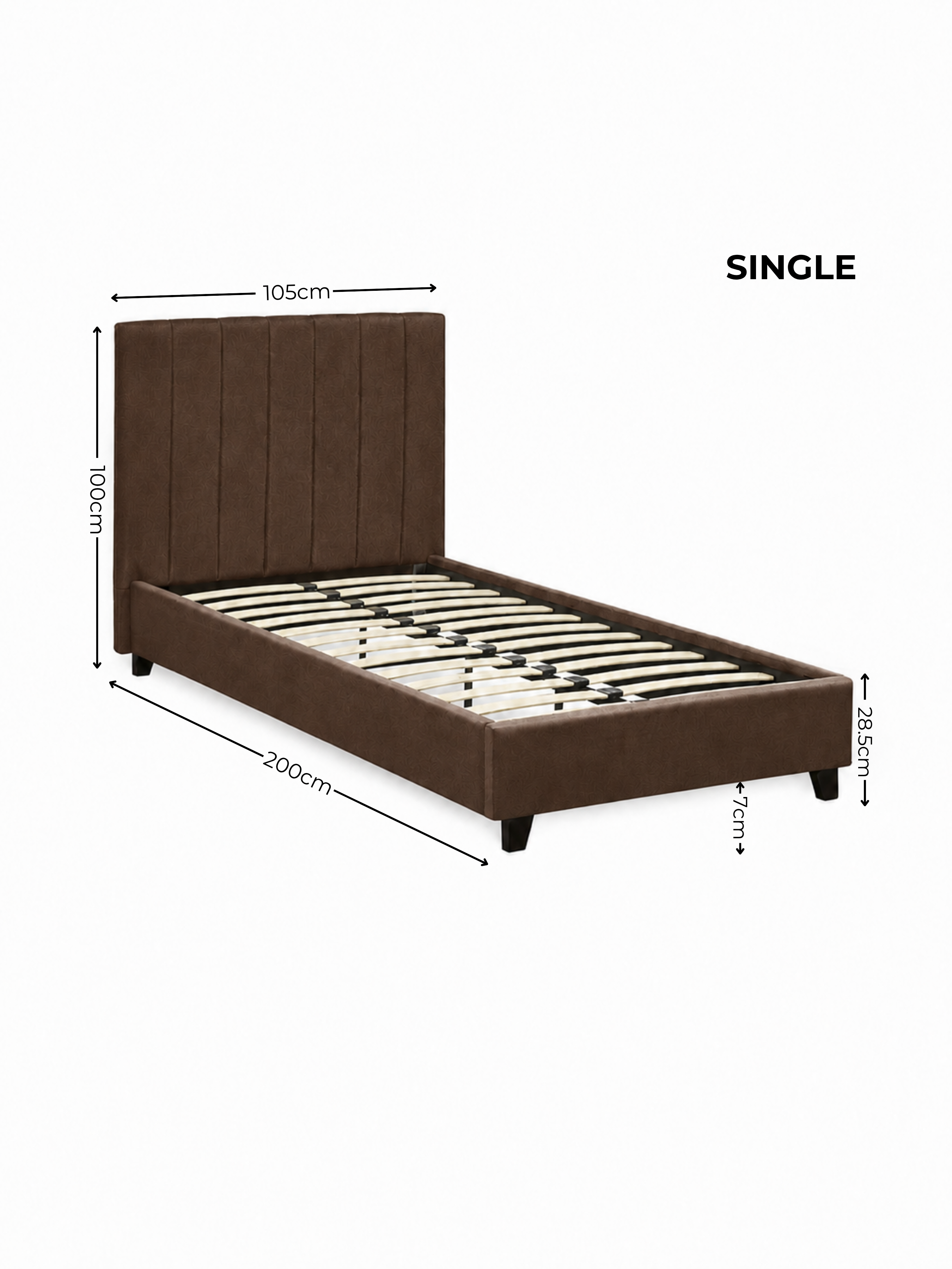 Aylen Chocolate Brown Velvet Upholstered Bed Frame – Chocolate Velvet