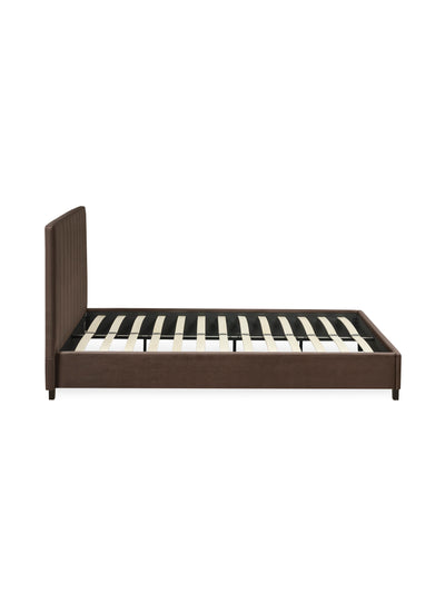 Aylen Chocolate Brown Velvet Upholstered Bed Frame – Chocolate Velvet